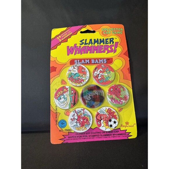 Vintage Slammer Whammers Series 1 Slam Bams RARE 24 CAPS & 2 SLAMM - Picture 2 of 6